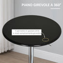 Tavolino da Bar Ø61x76-97 cm in Acciaio e ABS Nero