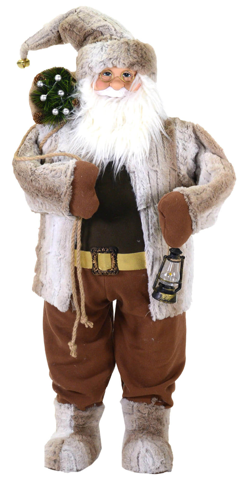 Pupazzo Babbo Natale H97 cm Marrone