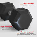 Set di Manubri da 2x20 kg con Impugnatura Antiscivolo in Metallo Nero      