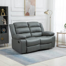 Divano 2 Posti Reclinabile 168x93x102 cm con Schienale Diviso e Poggiapiedi in Similpelle Grigio