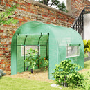 Serra a Tunnel per Orto 3x2x2 m con Porte Avvolgibili e Finestre in Acciaio e PE Anti UV Verde      