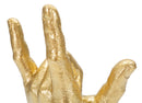 Statua Mano ""Yeah"" 14,5x23x7 cm in Poliresina Oro