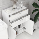 Mobile Bagno 60x30x93 cm con 2 Cassetti e Armadietto Rivestimento in Melamina Bianco  