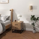 Set 2 Comodini Stile Industriale 40x39,5x48 cm in Legno e Acciaio   