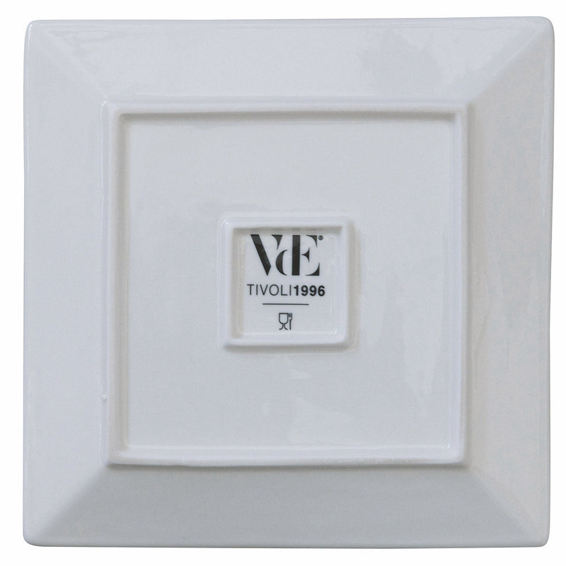 Set 6 Piatti Piani Quadrato in Porcellana 30 cm Villa d'Este Home Tivoli Agadir