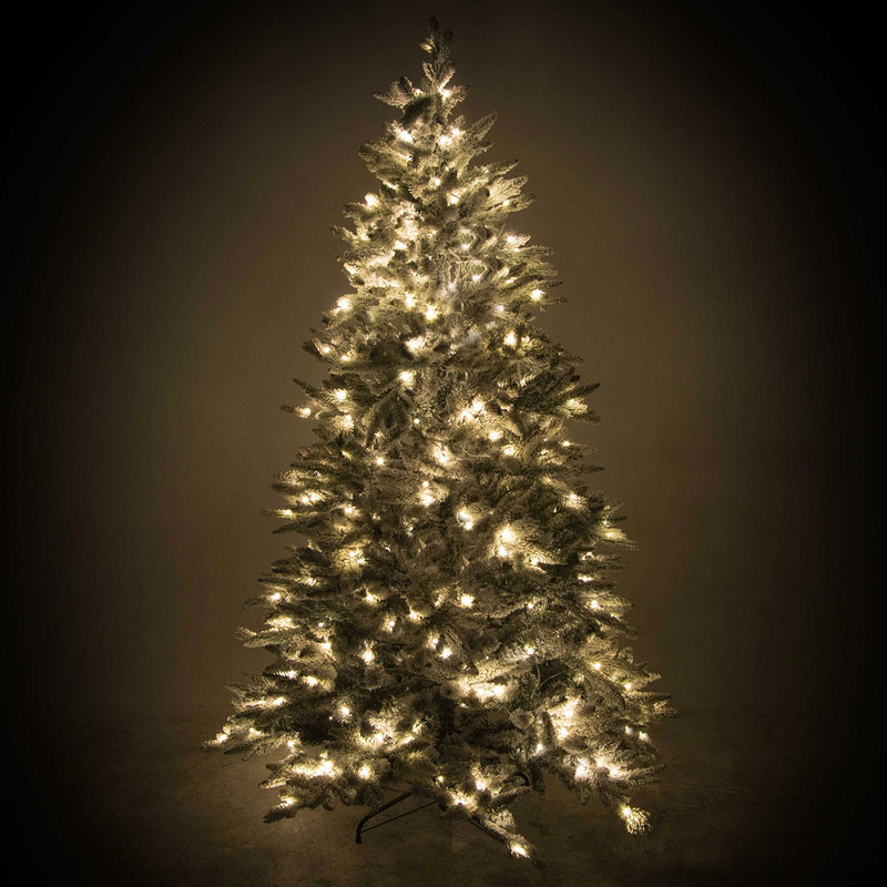 Albero di Natale Artificiale innevato con Led tallinn verde  Varie Misure