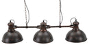 Lampadario 3 Luci Industry 120x30x30 cm in Ferro Nero