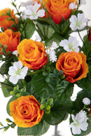 Set 3 Bouquet Artificiali con 13 Rose Gypsophila 33 cm 