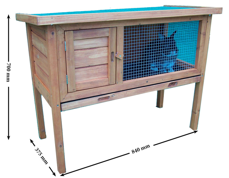 Gabbia per Conigli Conigliera da Esterno 91,5x45x70 cm Per 2-3 Conigli in Legno Naturale 