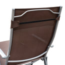 Lettino Prendisole Relax Reclinabile Pieghevole Telaio in Metallo Marrone 137x63.5x100.5 cm