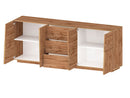 Credenza 4 Ante 3 Cassetti 220x44x86 cm Pongo 4A 3C Rovere Wotan  