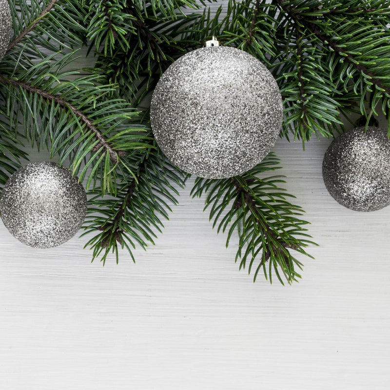 Set 48 Palline Decorative Ø 7 cm per Albero di Natale Argento