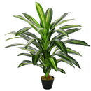Pianta Artificiale Dracena H110 cm con Vaso Verde