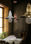 Lampada a Sospensione da Interno  E27 in Metallo Grigio Antico