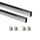 Kit Tube pour Penderie 30 x 15 mm Acier L 0,75 m Acier Chromé Brillant et Zamak Emuca