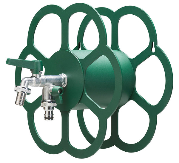 Belfer 42/FR Support de tuyau mural en métal vert avec robinet double sortie acquista