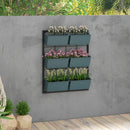 Orto Verticale a 3 Livelli con 6 Vasi 52x14x66 cm in Acciaio e Plastica Verde Scuro