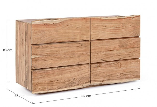 Cassettiera 6 Cassetti 142x45x83h cm Aron 