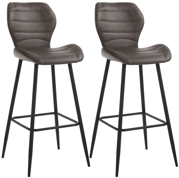 acquista Lot de 2 Tabourets 44,5x46x107,5 cm en Simili Cuir Marron