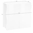 Mobile Multiuso 2 Ante Battenti Onda 90x40x81 cm Finitura in Melamina Cachemire 