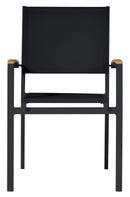 Sedia Impilabile da Giardino 56x60x88 cm in Alluminio e Textilene Volterra Nero