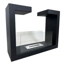 Camino a Bioetanolo da Terra Venus Free Standing Geometrico e Vetri Protettivi Serbatoio 850 ml in Acciaio Verniciato Nero      