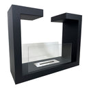 Camino a Bioetanolo da Terra Venus Free Standing Geometrico e Vetri Protettivi Serbatoio 850 ml in Acciaio Verniciato Nero      