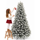 Albero di Natale Innevato Nebraska 180 cm Folto e Voluminoso con Effetto Neve Verde      