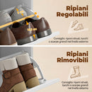 Panca Scarpiera 104x26x47 cm con Cuscino Imbottito 2 Cassetti Ribaltabili per 8-10 Paia di Scarpe in MDF e Tessuto Bianco      