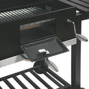 Barbecue a Carbone Carbonella 116x56x109 cm con Coperchio e Ruote in Acciaio Nero      