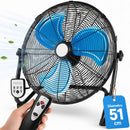 Ventilatore da Terra Pale Ø51 cm con Telecomando Silenzioso Inclinazione Regolabile Nero      