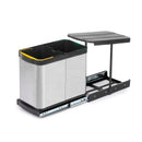 Pattumiera da Cucina ad Estrazione 2x 12 L in Acciaio Emuca 