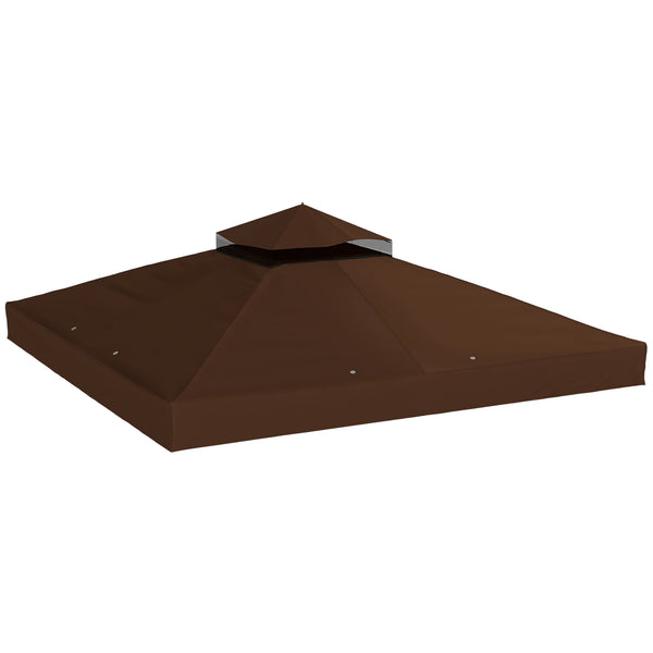 Copertura per Gazebo da Giardino 3x3 m UPF30+ a 2 Livelli in Poliestere Caffè online