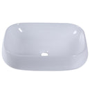 Lavabo da Appoggio Rettangolare in Ceramica Smaltata Bianco 56x42x14.5 cm 