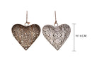 Set 8 Cuore in Metallo H16 cm 