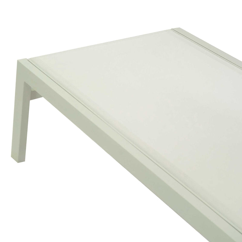 Lettino Prendisole da Giardino 203,5x70xh42,5 cm in Alluminio e Textilene Altamura Bianco