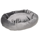 Cuccia Imbottita per Cani 81,5x58x18 cm in Tessuto Vellutato Grigio Scuro