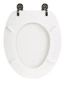 Copriwater Universale 37x43,5 cm in MDF Cerniere in Metallo Cromato Bianco Lucido