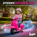 Moto Elettrica per Bambini 1,5-3 Anni Licenza Piaggio Mini Vespa GTS 66,5x38x52 cm 6 V con Batteria al Litio 2,5 km/h Max 25 kg Rosa      