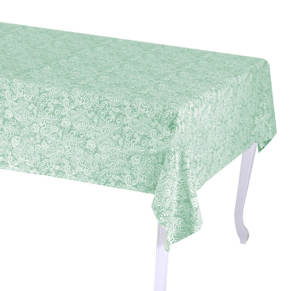 Nappe rectangulaire 140x240 cm en coton 180 g/m² Flora Jacquard Vert Sauge sconto