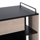 Mobiletto Carrello da Cucina con Cassetti in Legno Rovere e Nero 76.5x40x82 cm