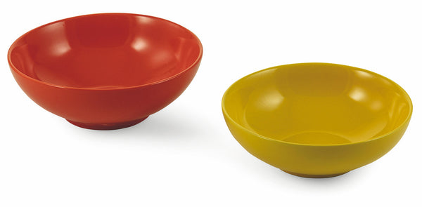 Set de 2 Saladiers en Grès VdE Tivoli 1996 Baita Vernis Jaune et Rouge prezzo