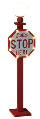 Lampione da Esterno in Metallo 28x18x109 cn con Scritta Stop Adani Rosso