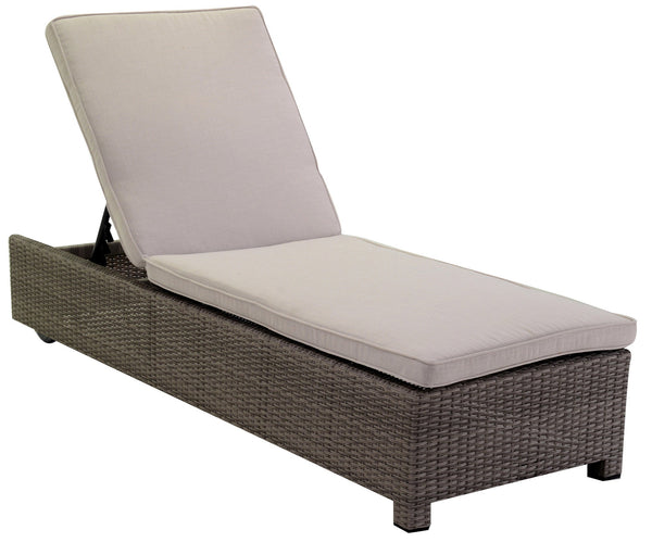 acquista Chaise longue de jardin en polyrotin avec coussins gris Atlanta