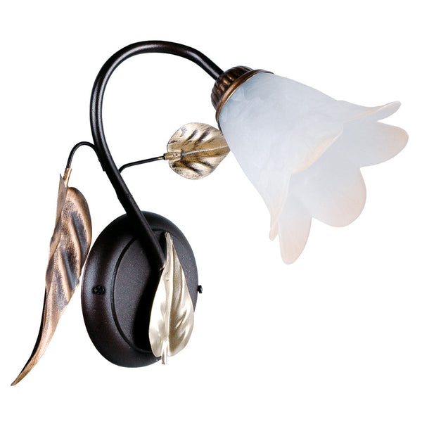 sconto Applique 1xE14 Cuivre Marron Cadre Blanc Ambre Shaded Verre E-Energy Giulia