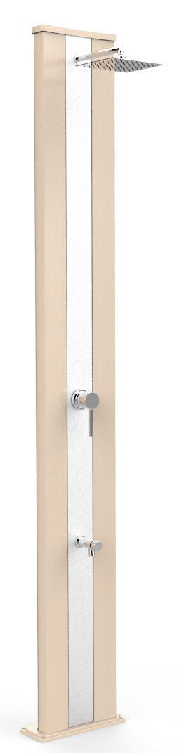 Doccia Solare da Giardino 40L Miscelatore e Lavapiedi Arkema Dada S Fascia Inox Champagne Bronze acquista