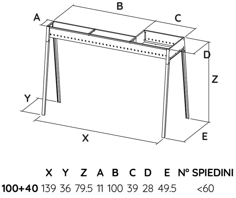 Cuoci Arrosticini a Carbone 140 cm con Barbecue Lisa Luxury Torino Grill 100+40