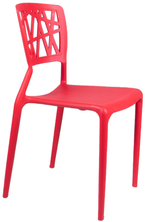 Lot de 4 chaises de jardin en polypropylène rouge Vandi acquista