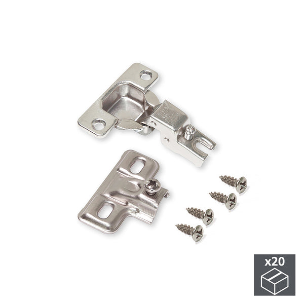 Charnière à coupelle 35 mm col droit 105 º avec base à vis 20 pièces Emuca acquista