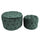 Lot de 2 Poufs de Rangement Ø50 cm et Ø70 cm en Tissu Velours Vert Sauge